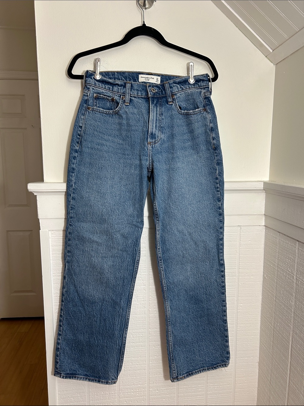 Abercrombie & Fitch Curve Love Baggy Low Rise Denim Jeans 24/00/XS